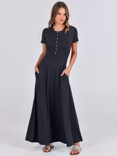 Foto 2 | Vestido Largo Anrabess Casual De Verano De Manga Corta Para Mujer - Venta Internacional.