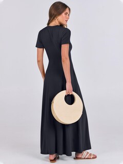 Foto 4 | Vestido Largo Anrabess Casual De Verano De Manga Corta Para Mujer - Venta Internacional.