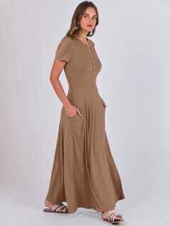 Foto 3 | Vestido Largo Anrabess Casual De Verano De Manga Corta Para Mujer - Venta Internacional.