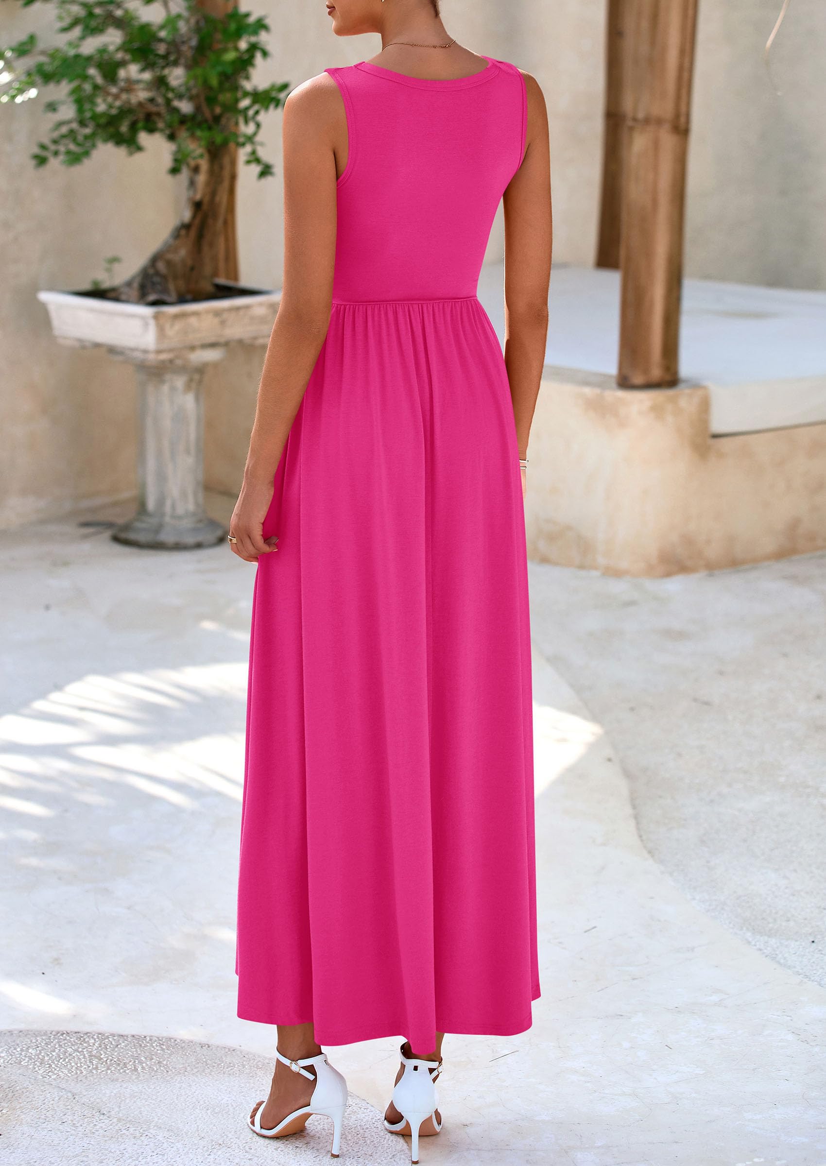 Foto 3 pulgar | Vestido Largo Prettygarden Para Mujer, Verano 2025, Con Volantes, Rojo - Venta Internacional.
