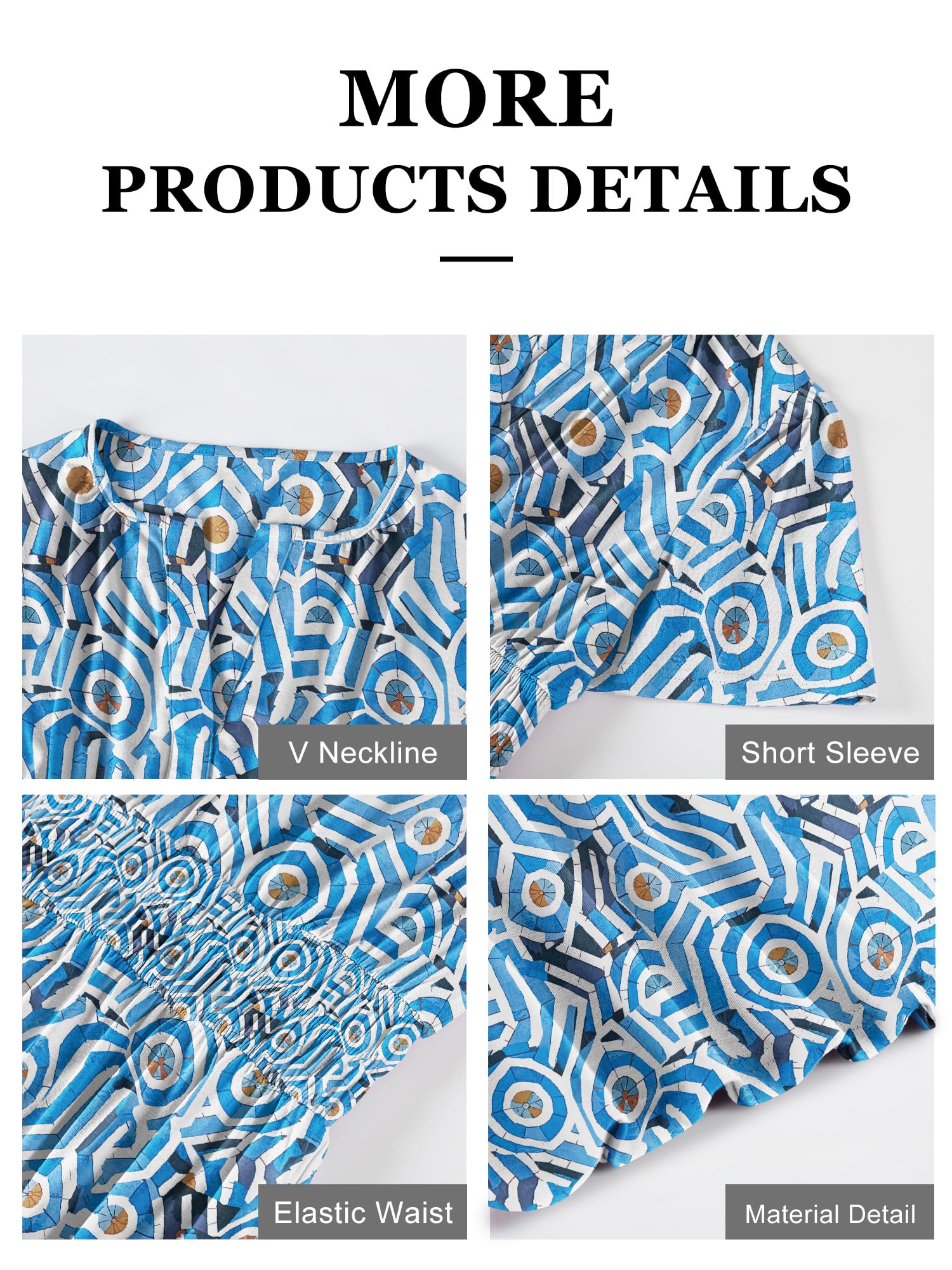 Foto 7 pulgar | Vestido Largo Anrabess De Verano Con Manga Corta Y Cuello En V Para Mujer - Venta Internacional.
