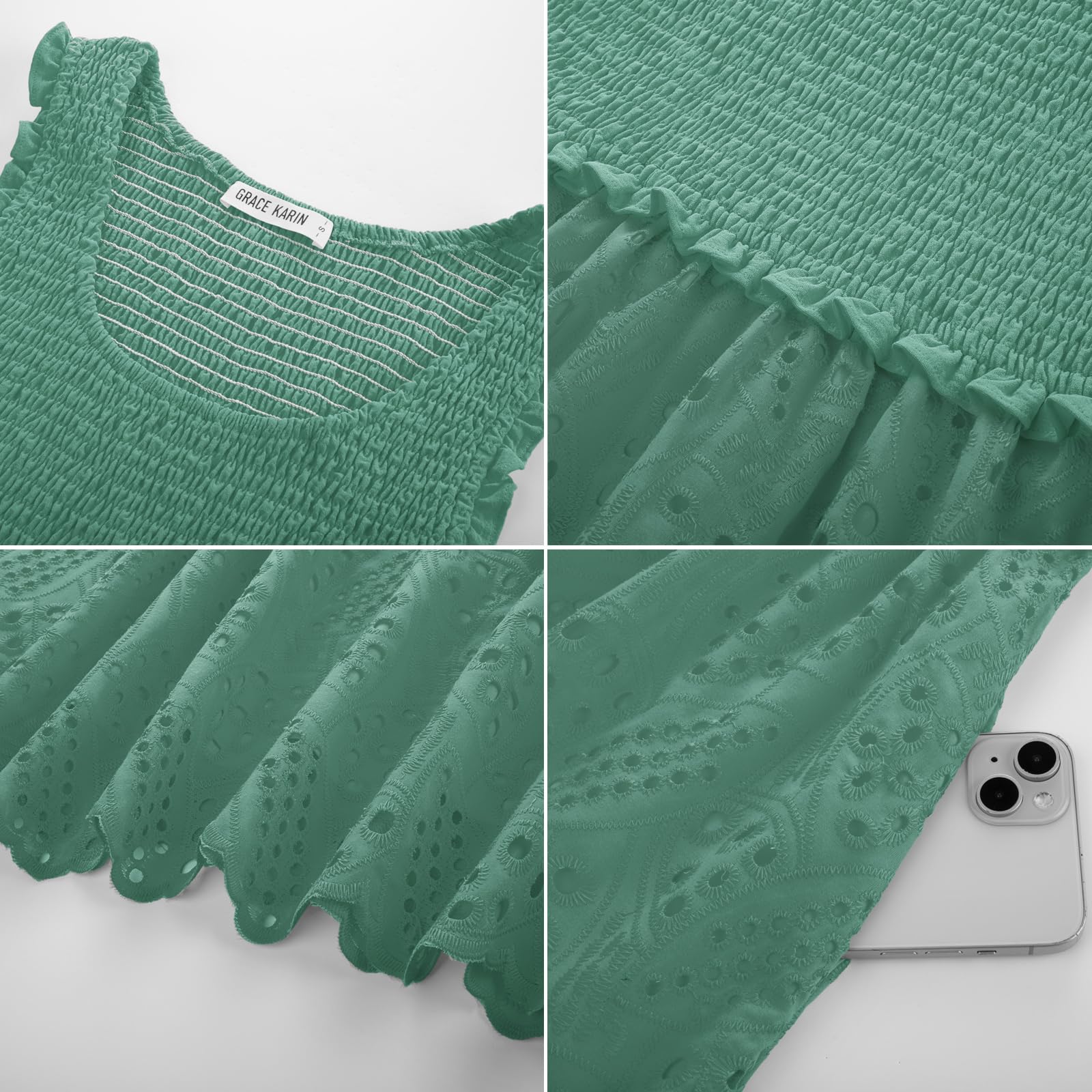 Foto 7 pulgar | Vestido Grace Karin Easter Para Mujer, Casual, Verano, Verde Claro, Talla M - Venta Internacional.