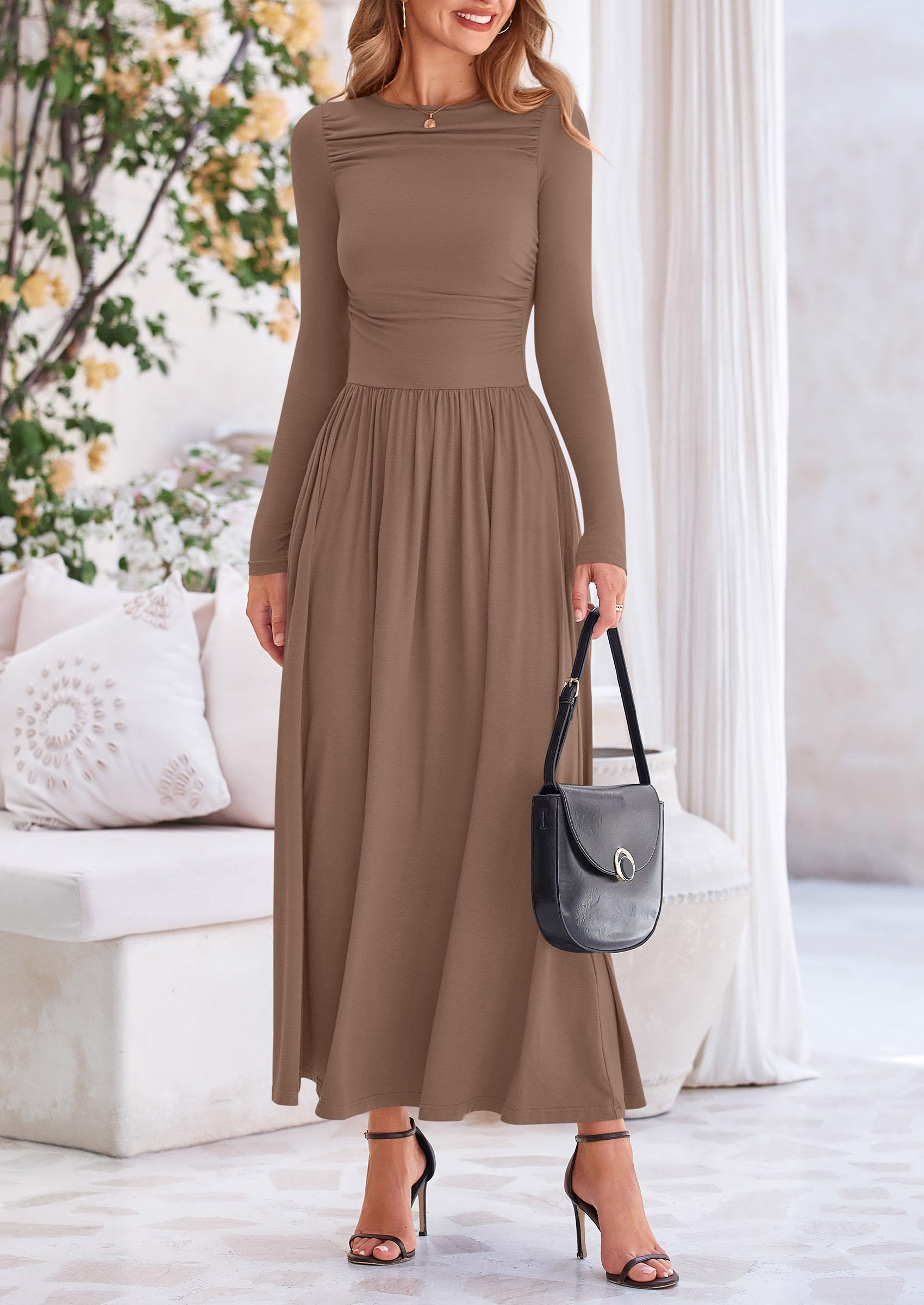 Foto 5 | Vestido Largo Prettygarden Casual De Primavera De Manga Larga Para Mujer - Venta Internacional.