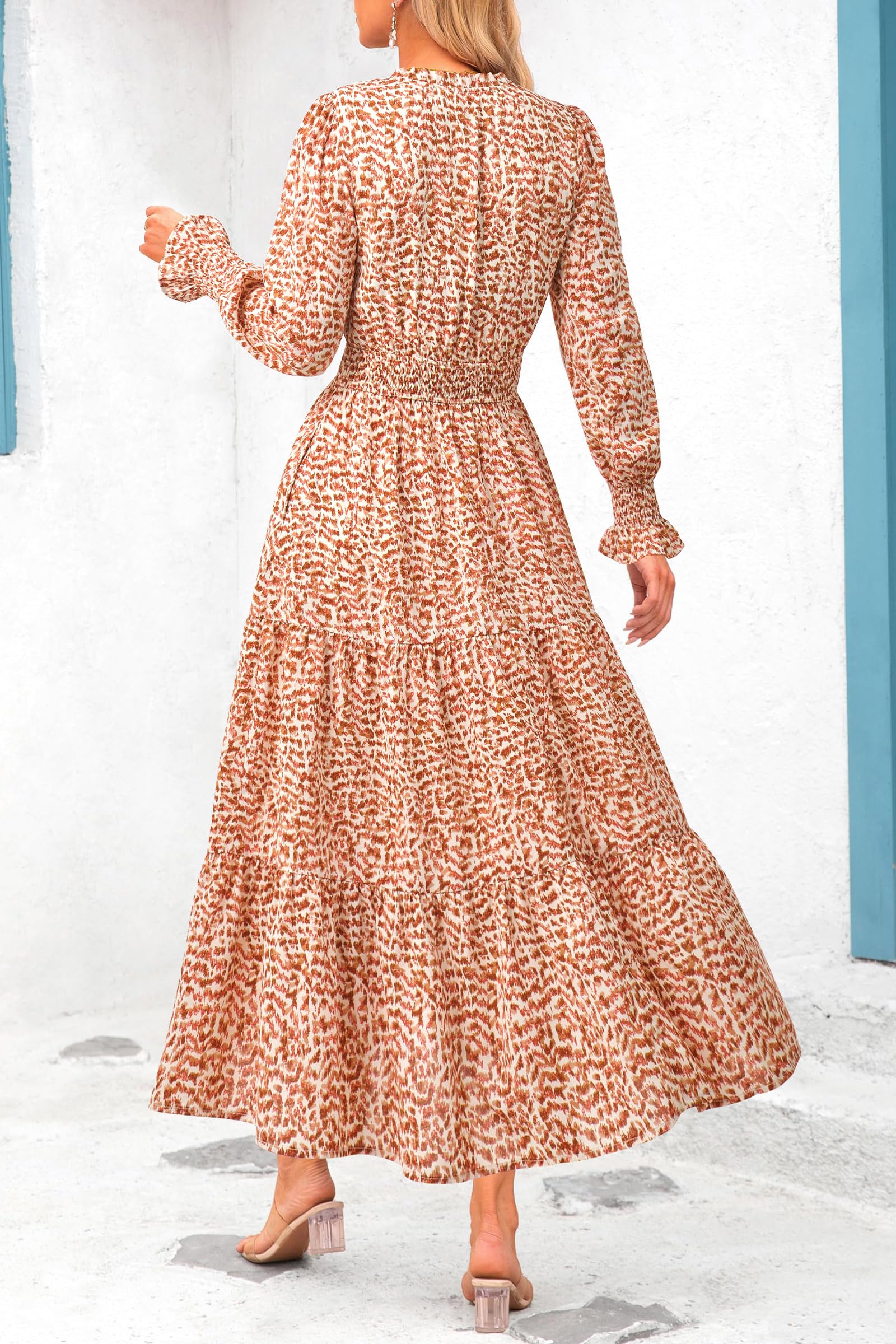 Foto 2 | Vestido Largo Prettygarden Floral Naranja Para Mujer Primavera 2025 - Venta Internacional.