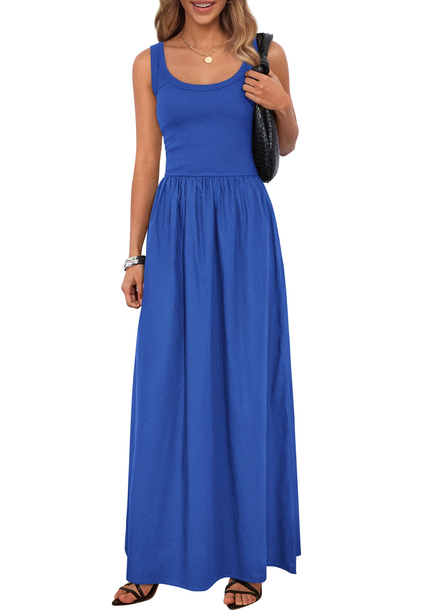 Foto 2 pulgar | Vestido Prettygarden Para Mujer, De Verano, Sin Mangas, Estilo Aline Swing, Azul - Venta Internacional.