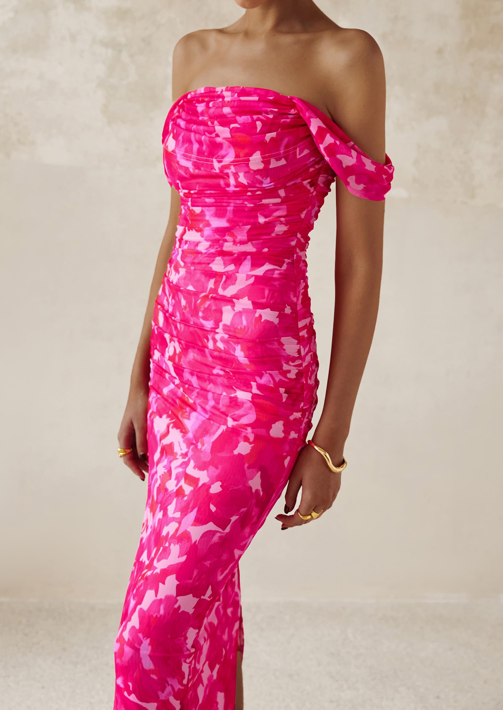 Foto 6 pulgar | Vestido Largo Prettygarden Ajustado Fruncido Para Mujer, Verano 2025 - Venta Internacional.