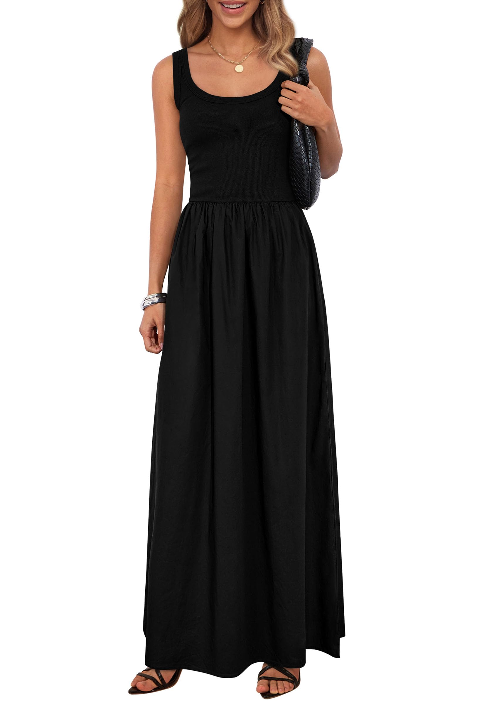 Vestido Prettygarden Para Mujer, De Verano, Sin Mangas, Estilo Aline Swing, Negro - Venta Internacional.