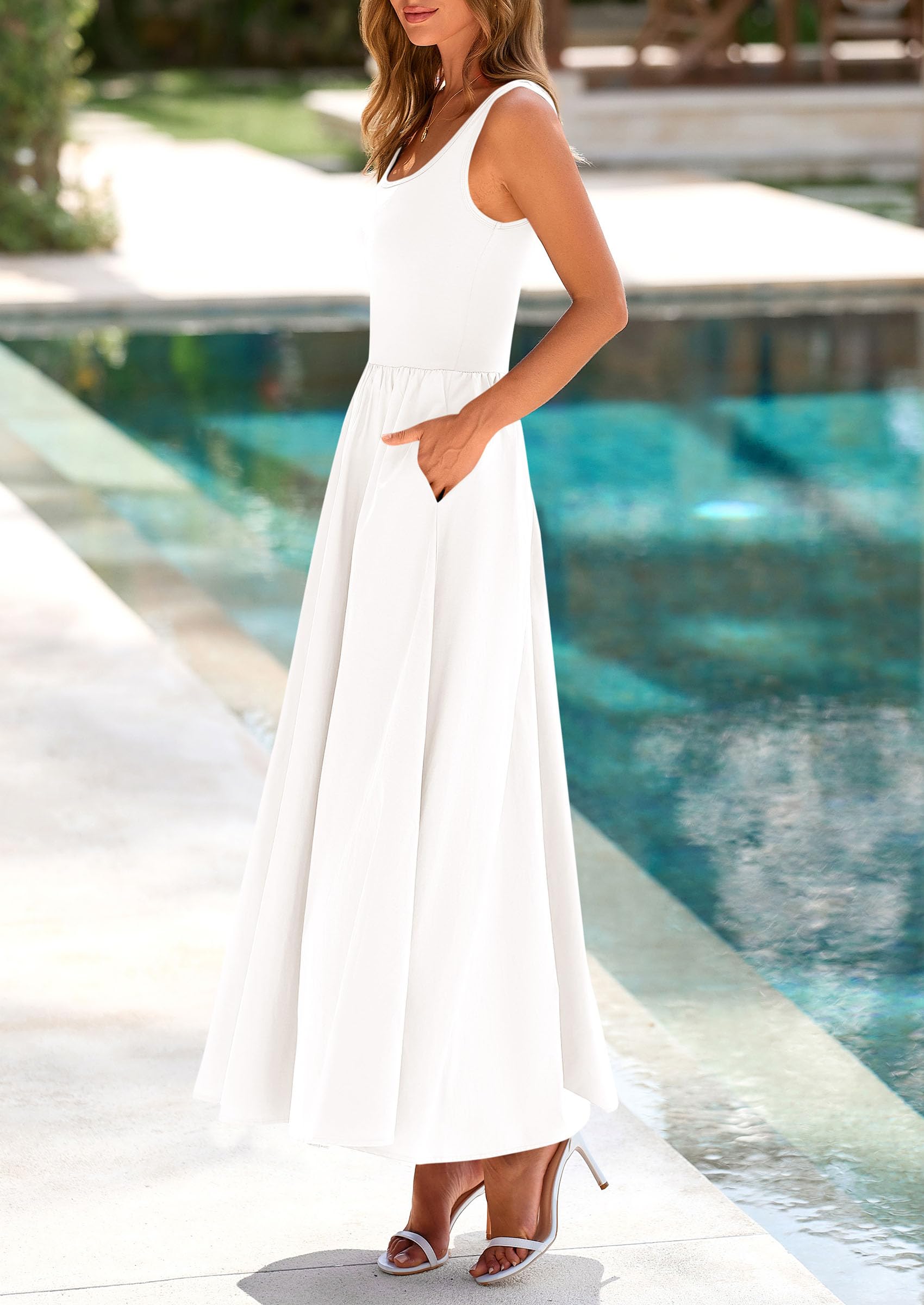 Foto 5 pulgar | Vestido Prettygarden Aline Swing Para Mujer, Sin Mangas, De Verano - Venta Internacional.