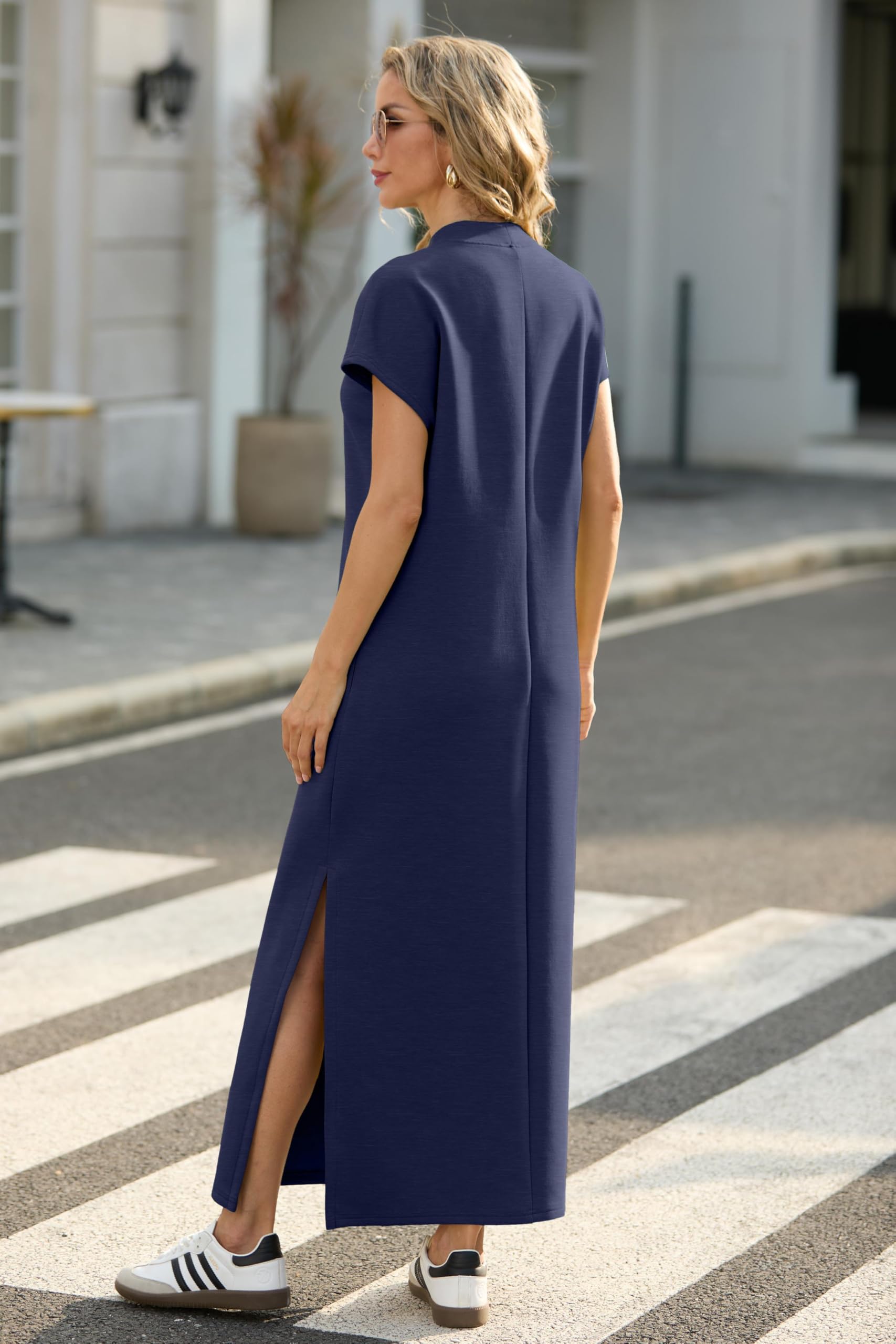 Foto 6 | Vestido Largo Grecerelle Para Mujer, Casual, De Verano, Azul Marino - Venta Internacional.