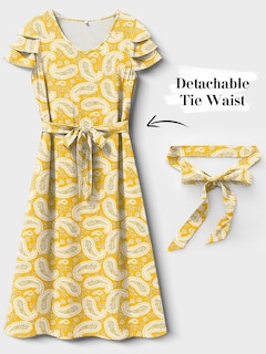 Foto 3 | Vestido Anrabess Con Estampado Floral De Verano Y Cuello En V Y Manga Con Volantes - Venta Internacional.