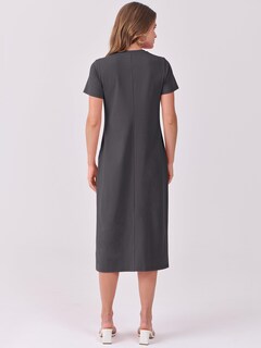 Foto 5 | Vestido Midi Anrabess 2025, Casual De Verano, Cuello Redondo, Gris Oscuro - Venta Internacional.