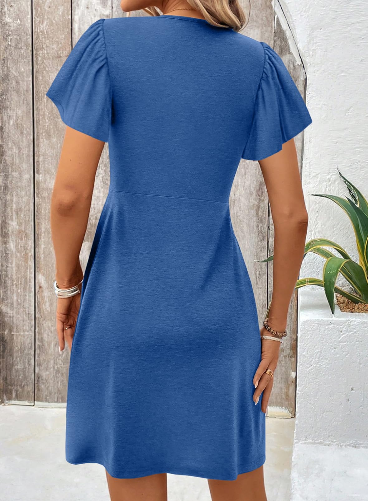 Foto 3 pulgar | Vestido Acelit Casual Fashion 2025 Summer Twist Front Blue - Venta Internacional.