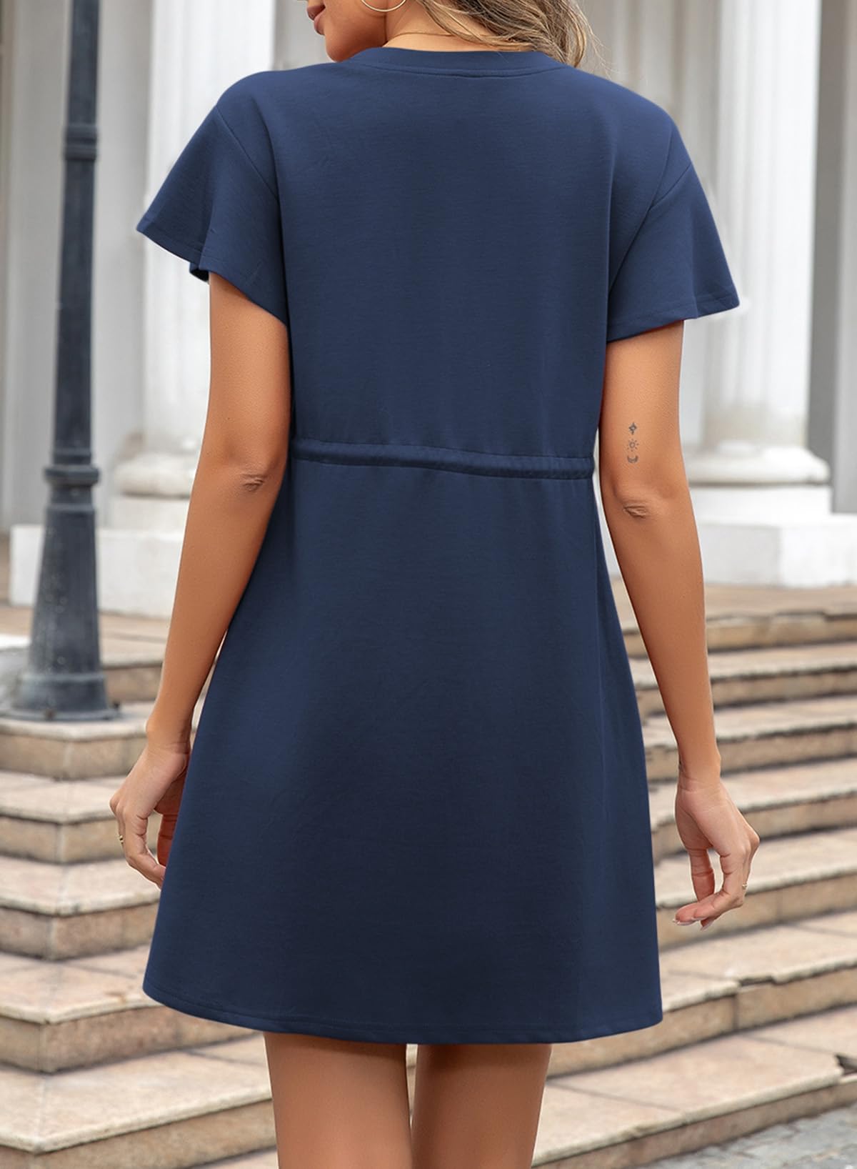 Foto 5 pulgar | Vestido Evaless Para Mujer, Primavera-verano, Casual, Corte A, Azul, Talla L - Venta Internacional.
