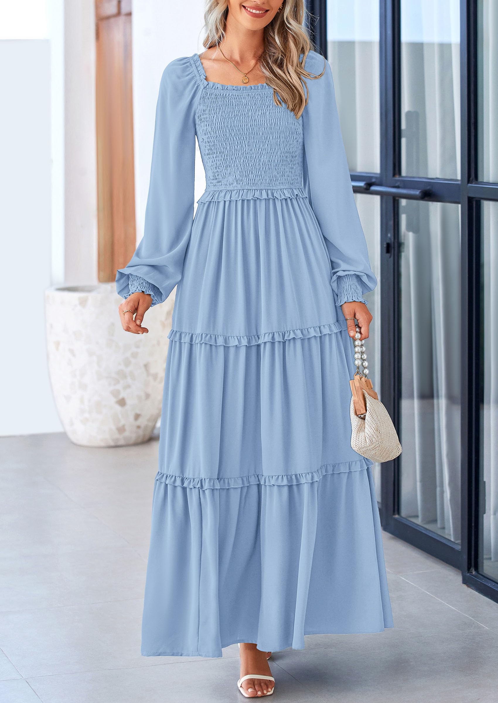 Foto 4 | Vestido Largo Prettygarden Para Mujer, Estampado Primaveral, Con Bolsillos - Venta Internacional.