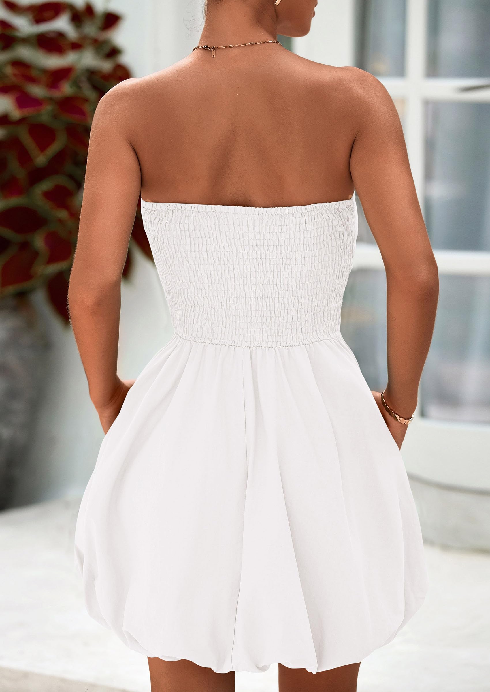 Foto 3 pulgar | Vestido Prettygarden Bubble Mini 2025 Para Mujer, Color Blanco - Venta Internacional.