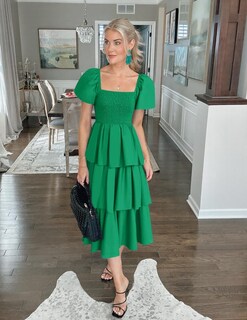 Foto 6 | Vestido Midi Zesica 2025 Summer Boho De Manga Corta Abullonada Para Mujer - Venta Internacional.