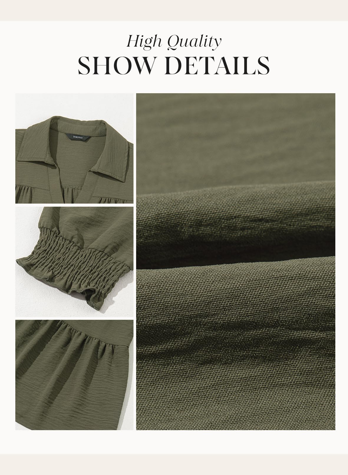 Foto 5 | Vestido Dokotoo 2025 Para Mujer, Casual, Verano, Cuello En V, Verde Oscuro - Venta Internacional.