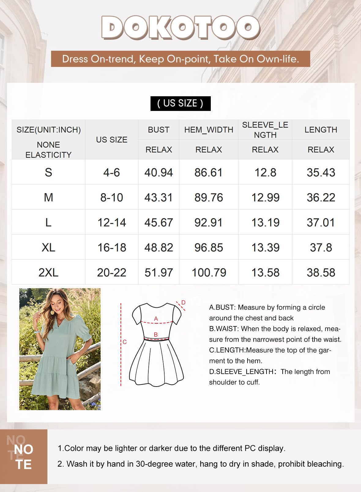 Foto 6 | Vestido Dokotoo 2025 Para Mujer, Casual, Verano, Cuello En V, Verde Oscuro - Venta Internacional.