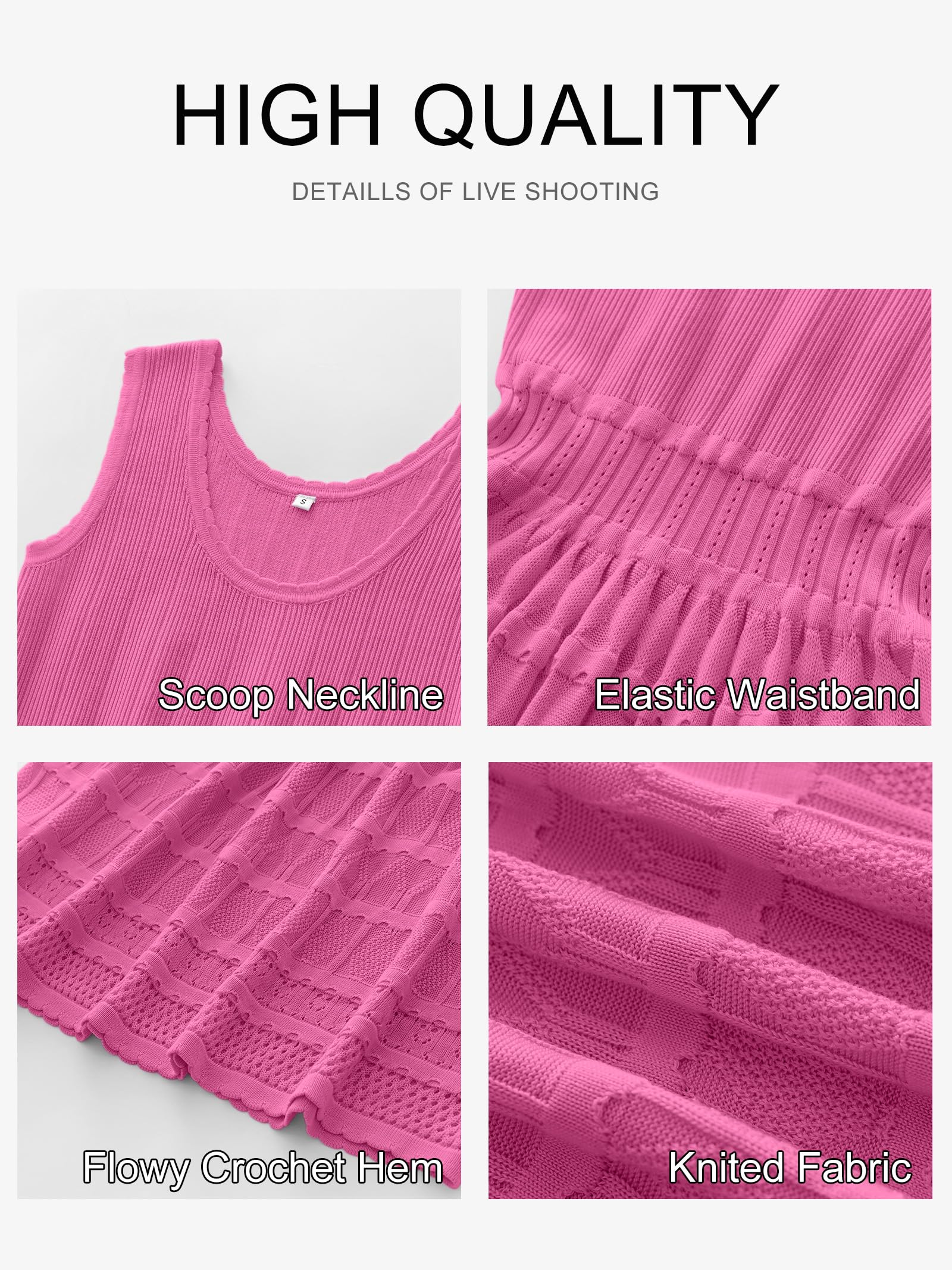 Foto 5 | Minivestido De Verano Anrabess Sin Mangas De Punto Sin Mangas Rosa Intenso - Venta Internacional.