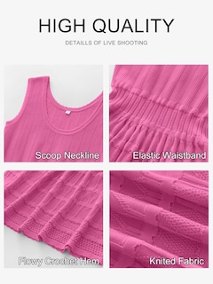 Foto 5 | Minivestido De Verano Anrabess Sin Mangas De Punto Sin Mangas Rosa Intenso - Venta Internacional.