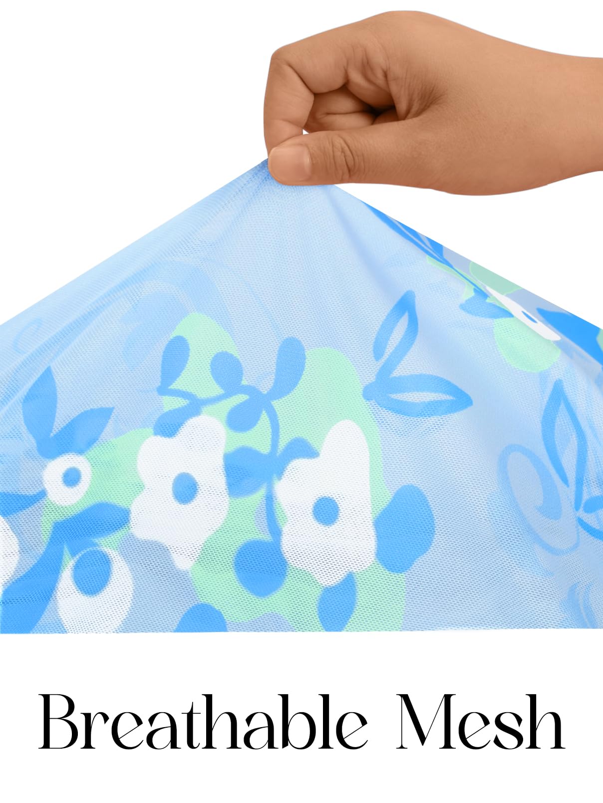 Foto 6 pulgar | Vestido Merokeety De Verano Para Mujer, Ajustado Con Estampado Floral, Azul, Malla, Midi - Venta Internacional.