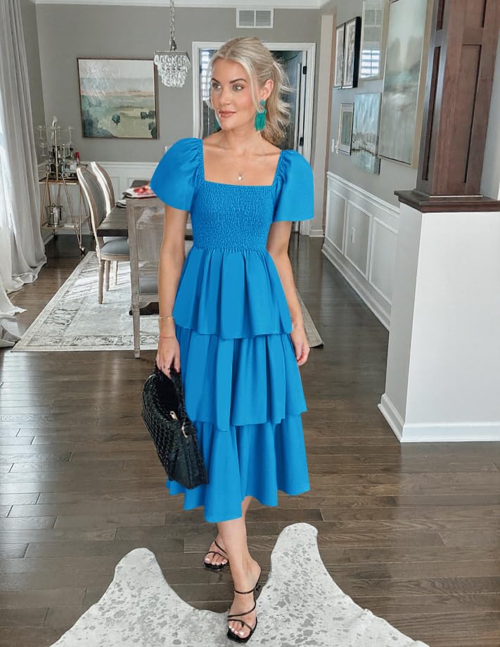 Foto 7 pulgar | Vestido Zesica Para Mujer 2025, Estilo Bohemio, Midi, Azul, Talla Xl - Venta Internacional.