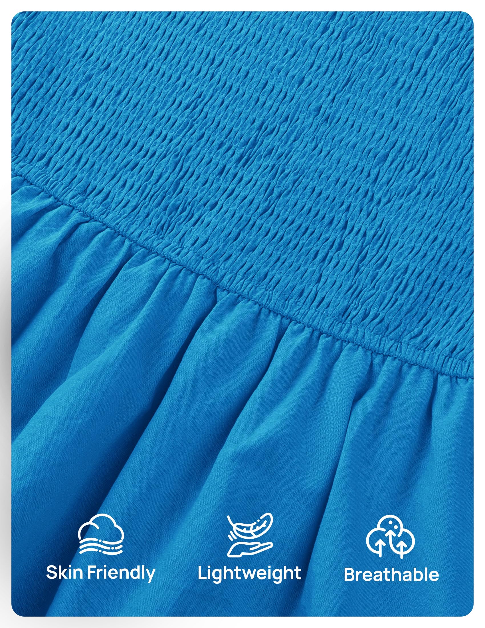 Foto 8 pulgar | Vestido Zesica Para Mujer 2025, Estilo Bohemio, Midi, Azul, Talla Xl - Venta Internacional.