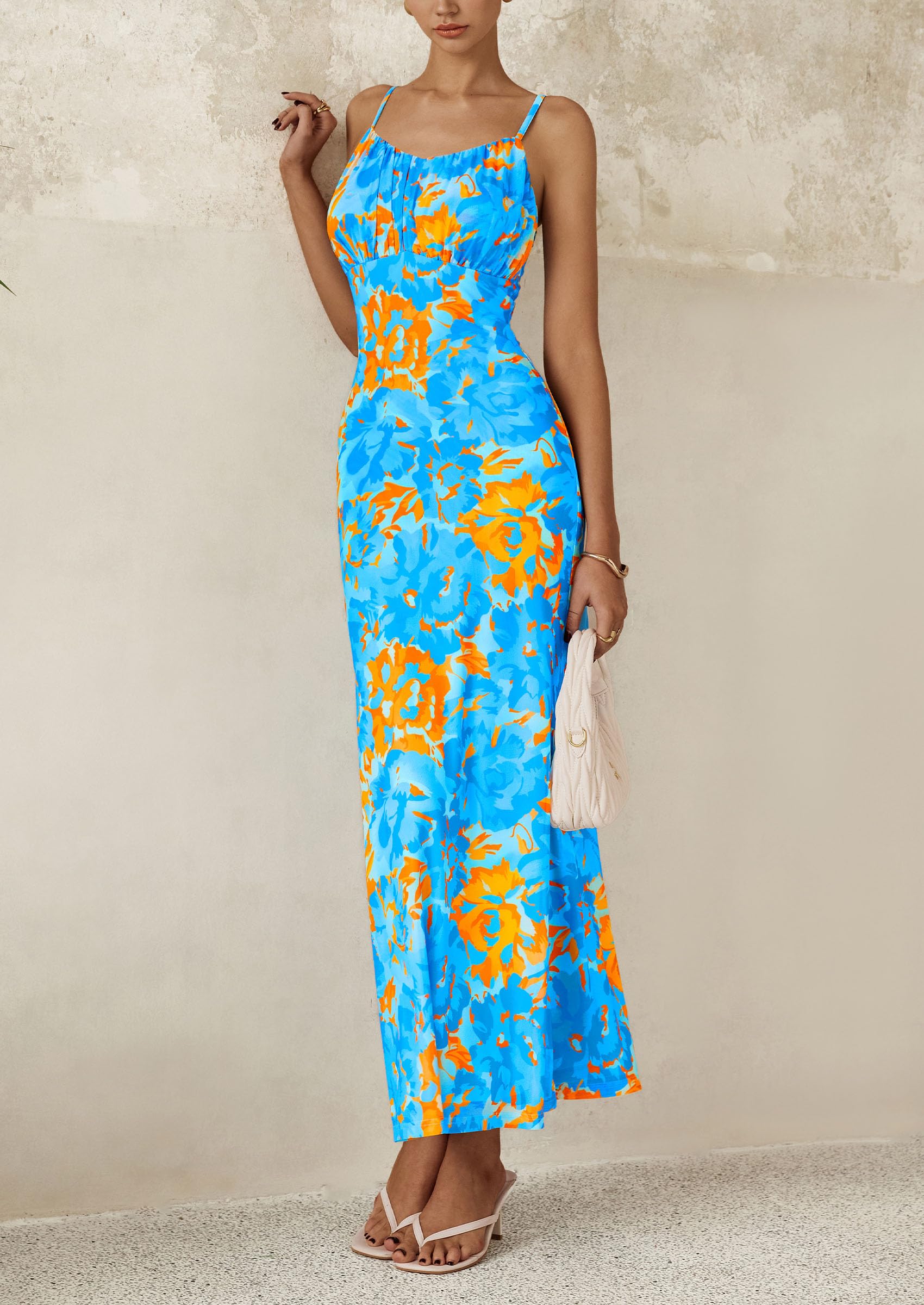 Foto 5 pulgar | Vestido Largo Prettygarden Para Mujer, Ajustado Con Estampado Floral, Verano 2025 - Venta Internacional.