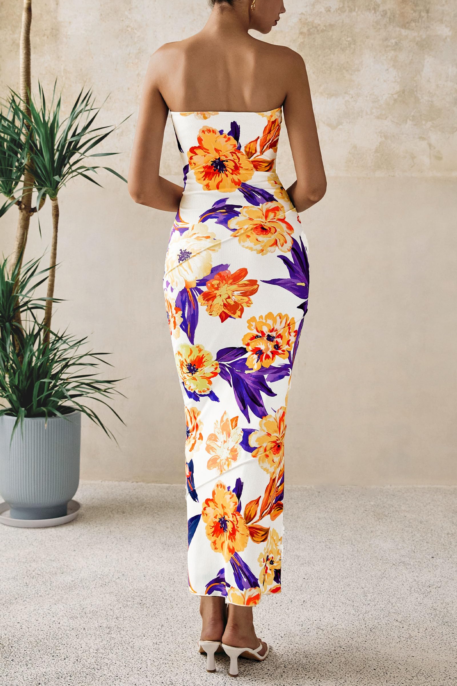 Foto 3 pulgar | Vestido Largo Prettygarden Para Mujer Con Estampado Floral De Verano 2025 - Venta Internacional.