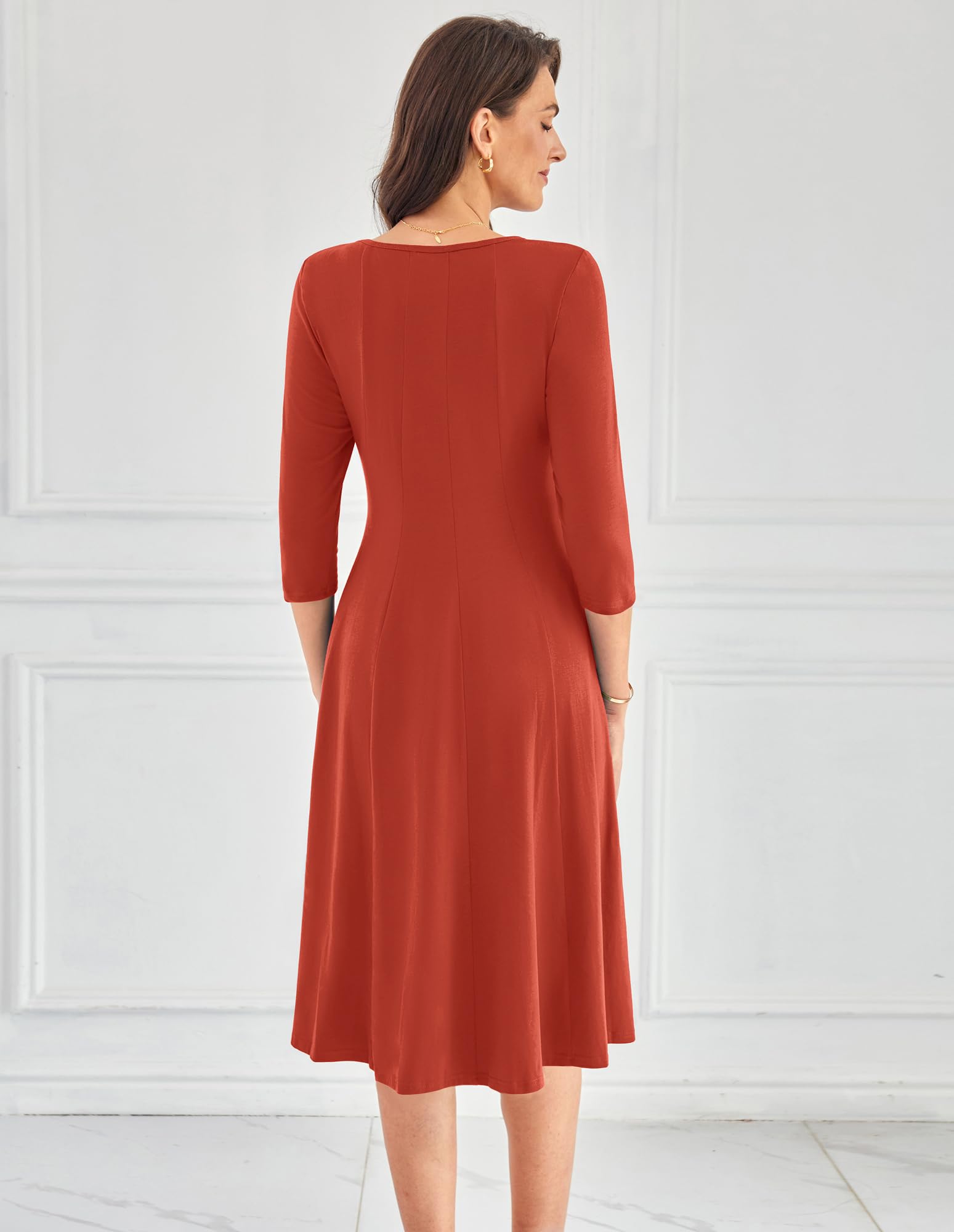 Foto 4 | Vestido Midi Grace Karin 2025 Primavera-verano, Corte A, Manga 3/4 - Venta Internacional.