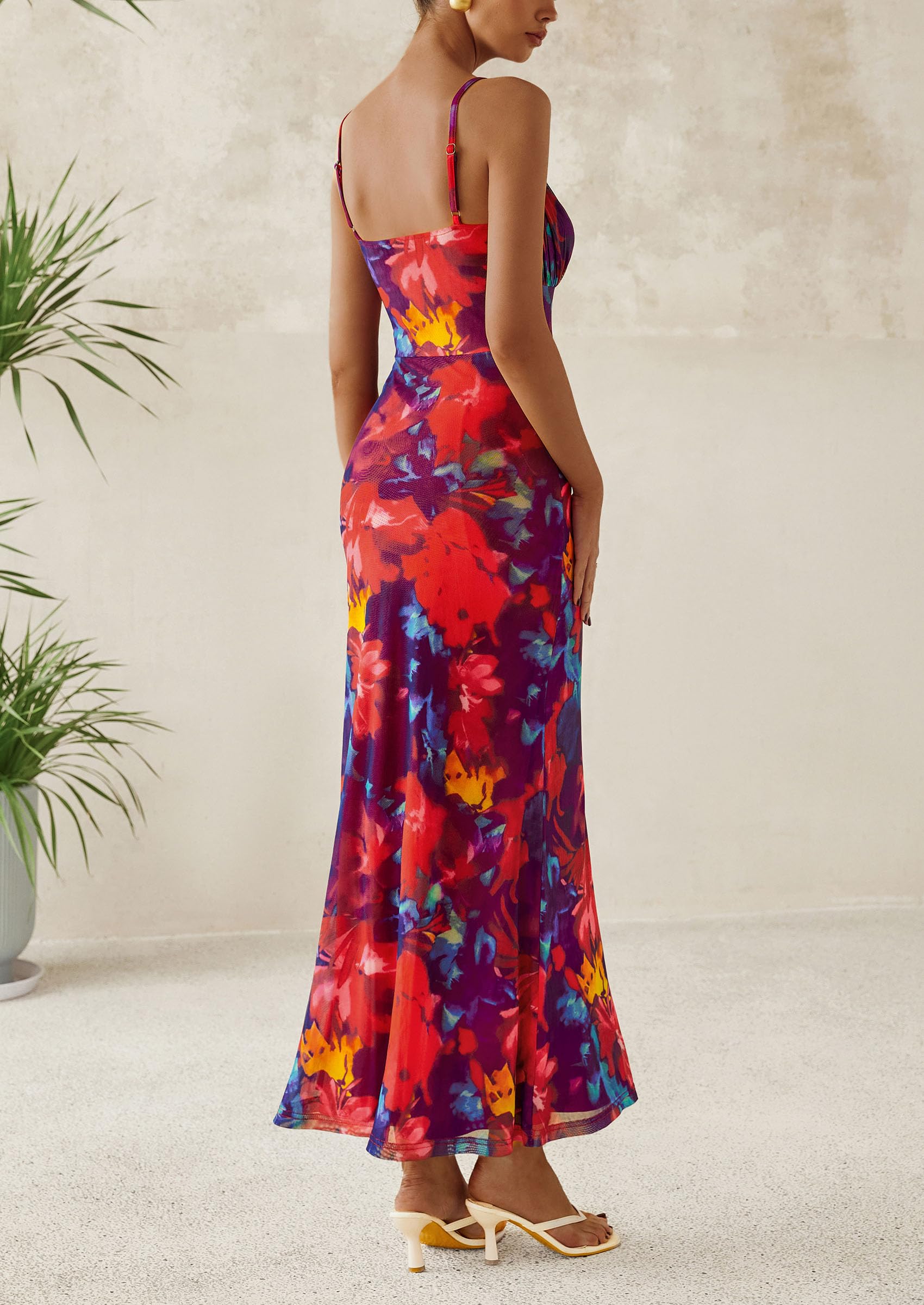 Foto 3 pulgar | Vestido Largo Prettygarden Para Mujer, Ajustado Con Estampado Floral, Verano 2025 - Venta Internacional.