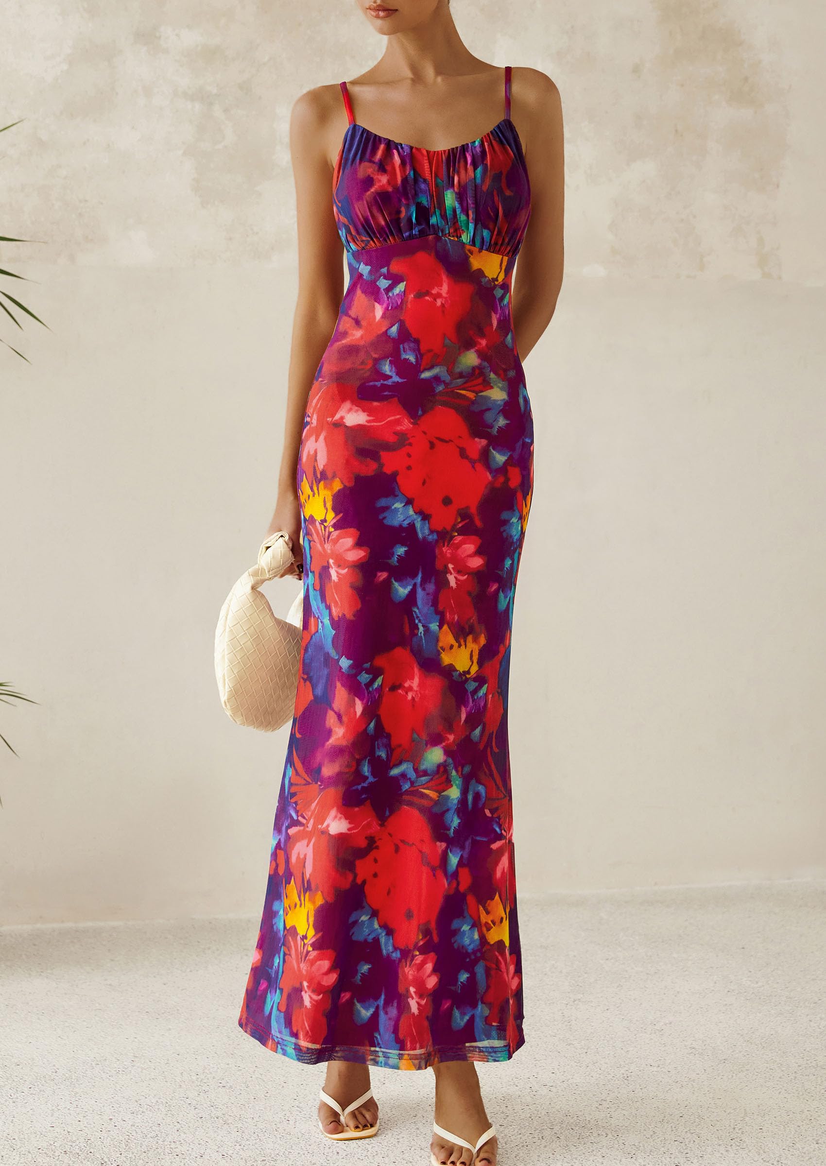 Foto 8 pulgar | Vestido Largo Prettygarden Para Mujer, Ajustado Con Estampado Floral, Verano 2025 - Venta Internacional.