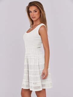 Foto 3 | Vestido Anrabess De Verano, Minivestido De Punto Sin Mangas, Blanco Y Viscosa - Venta Internacional.