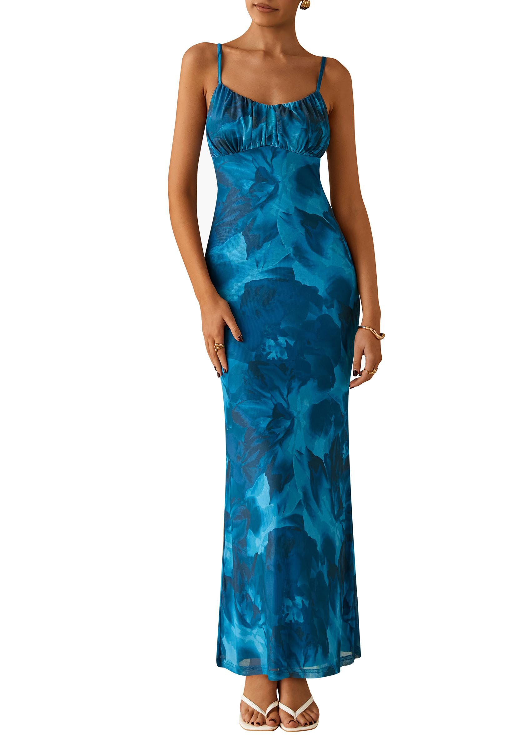 Vestido Largo Prettygarden Para Mujer, Ajustado Con Estampado Floral, Verano 2025 - Venta Internacional.