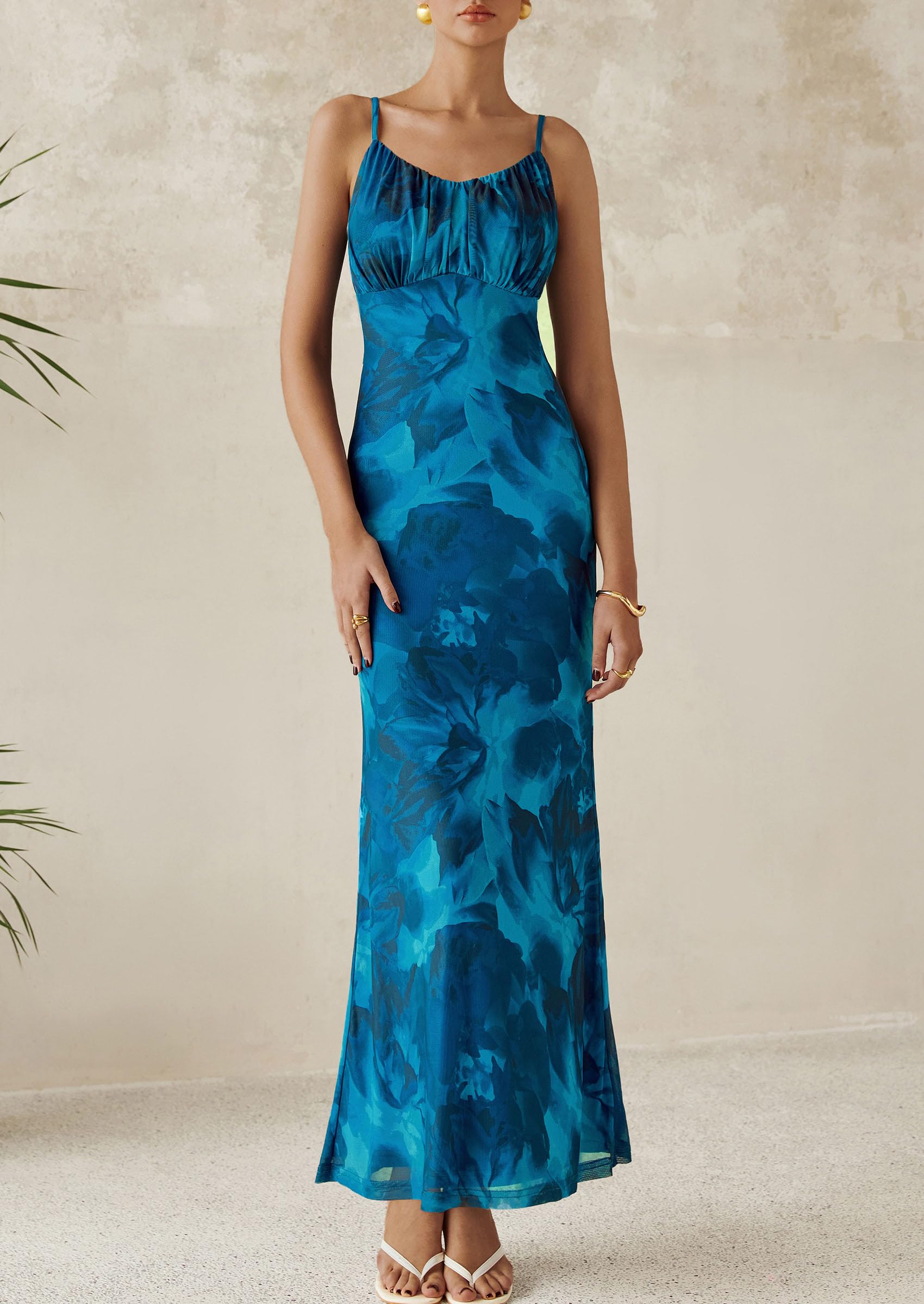 Foto 5 pulgar | Vestido Largo Prettygarden Para Mujer, Ajustado Con Estampado Floral, Verano 2025 - Venta Internacional.