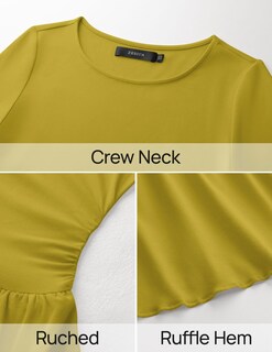 Foto 7 | Minivestido Zesica De Manga Larga De Punto Acanalado Con Volantes Para Mujer - Venta Internacional.