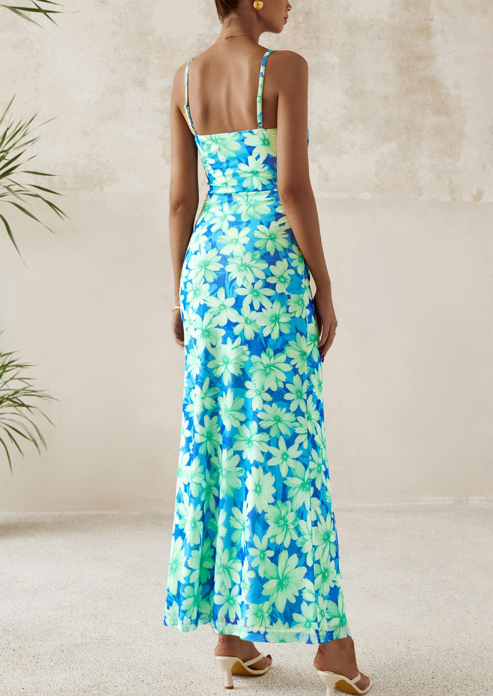 Foto 3 pulgar | Vestido Largo Prettygarden Para Mujer, Ajustado Con Estampado Floral, Verano 2025 - Venta Internacional.