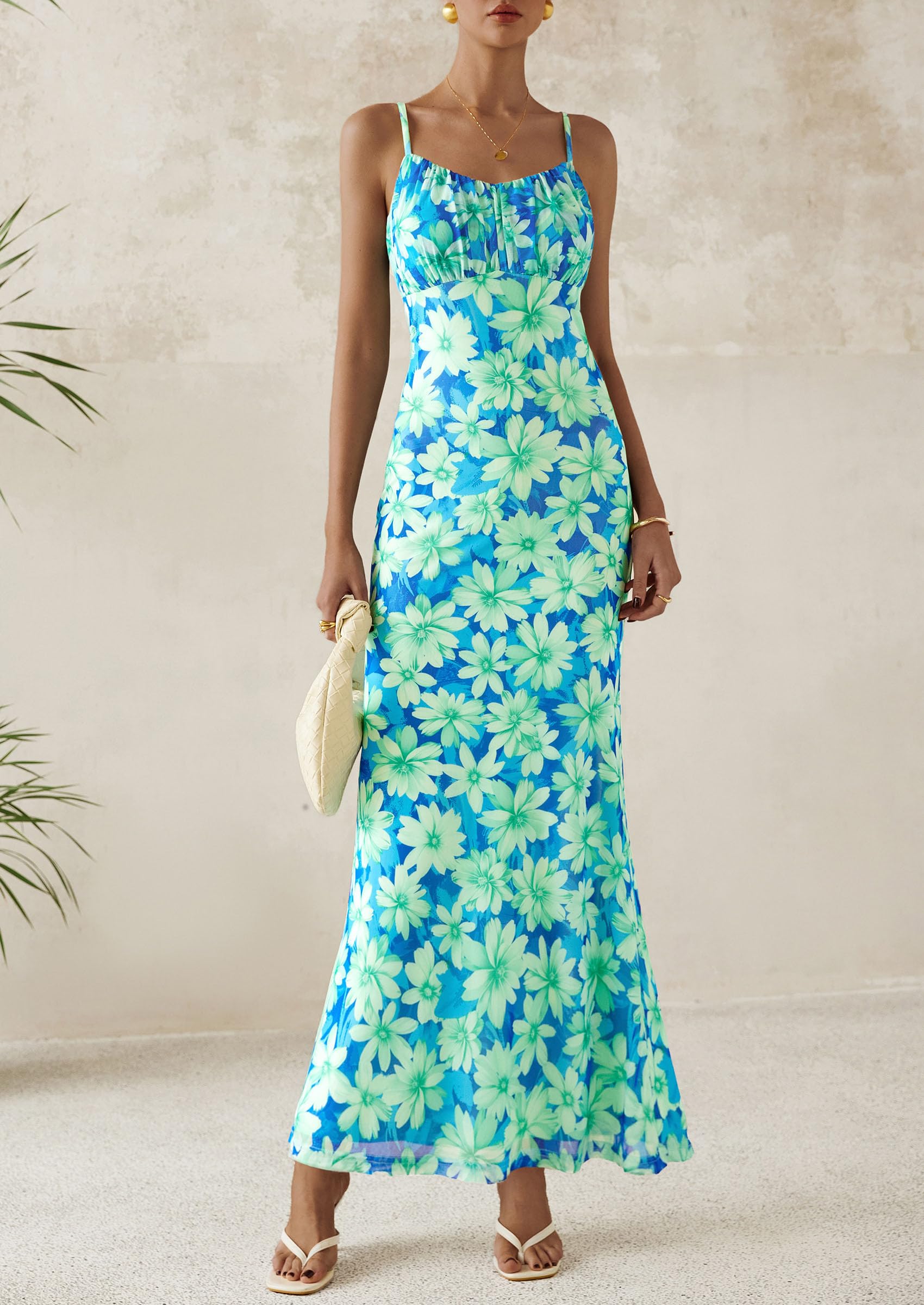 Foto 5 pulgar | Vestido Largo Prettygarden Para Mujer, Ajustado Con Estampado Floral, Verano 2025 - Venta Internacional.