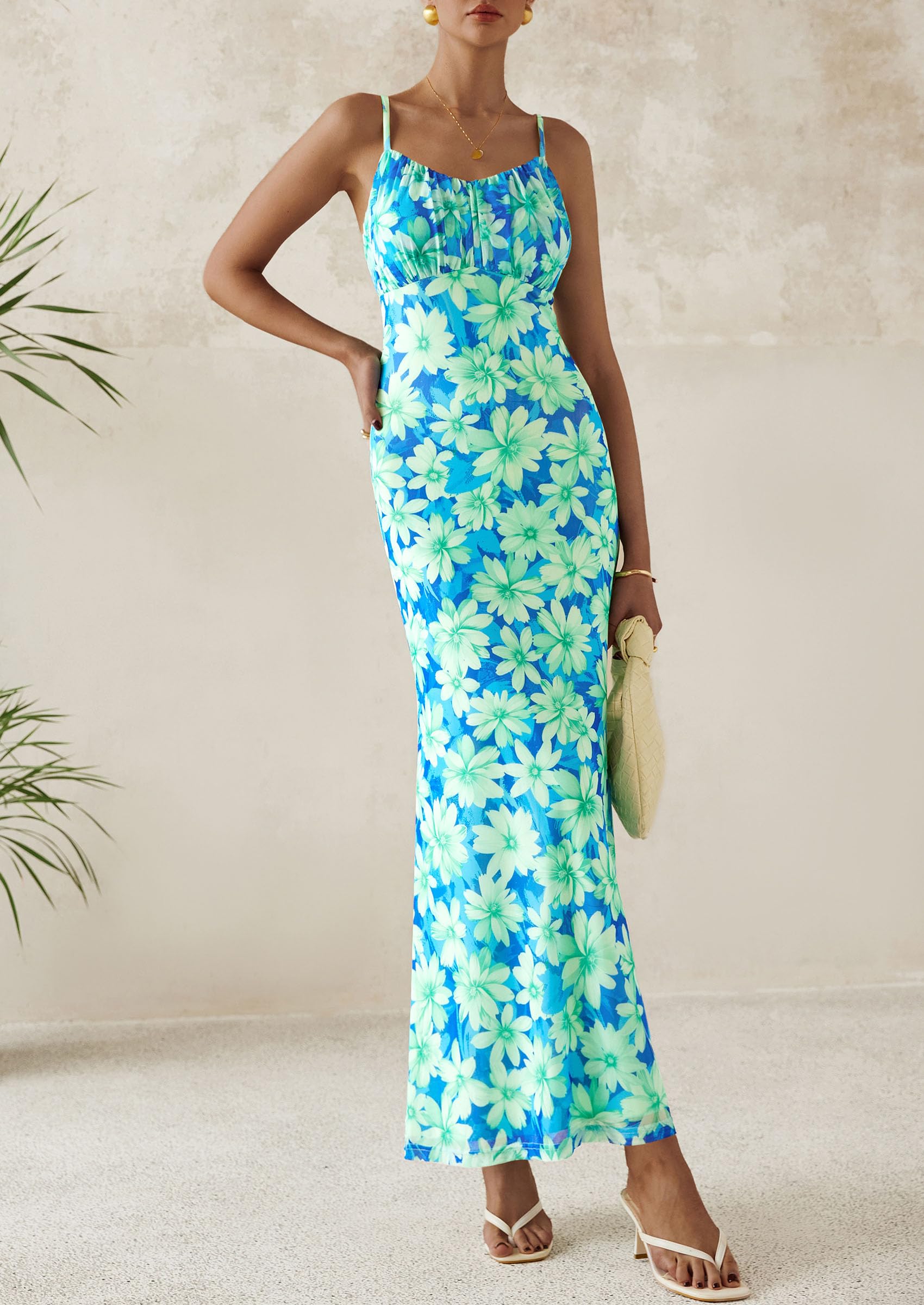 Foto 8 pulgar | Vestido Largo Prettygarden Para Mujer, Ajustado Con Estampado Floral, Verano 2025 - Venta Internacional.