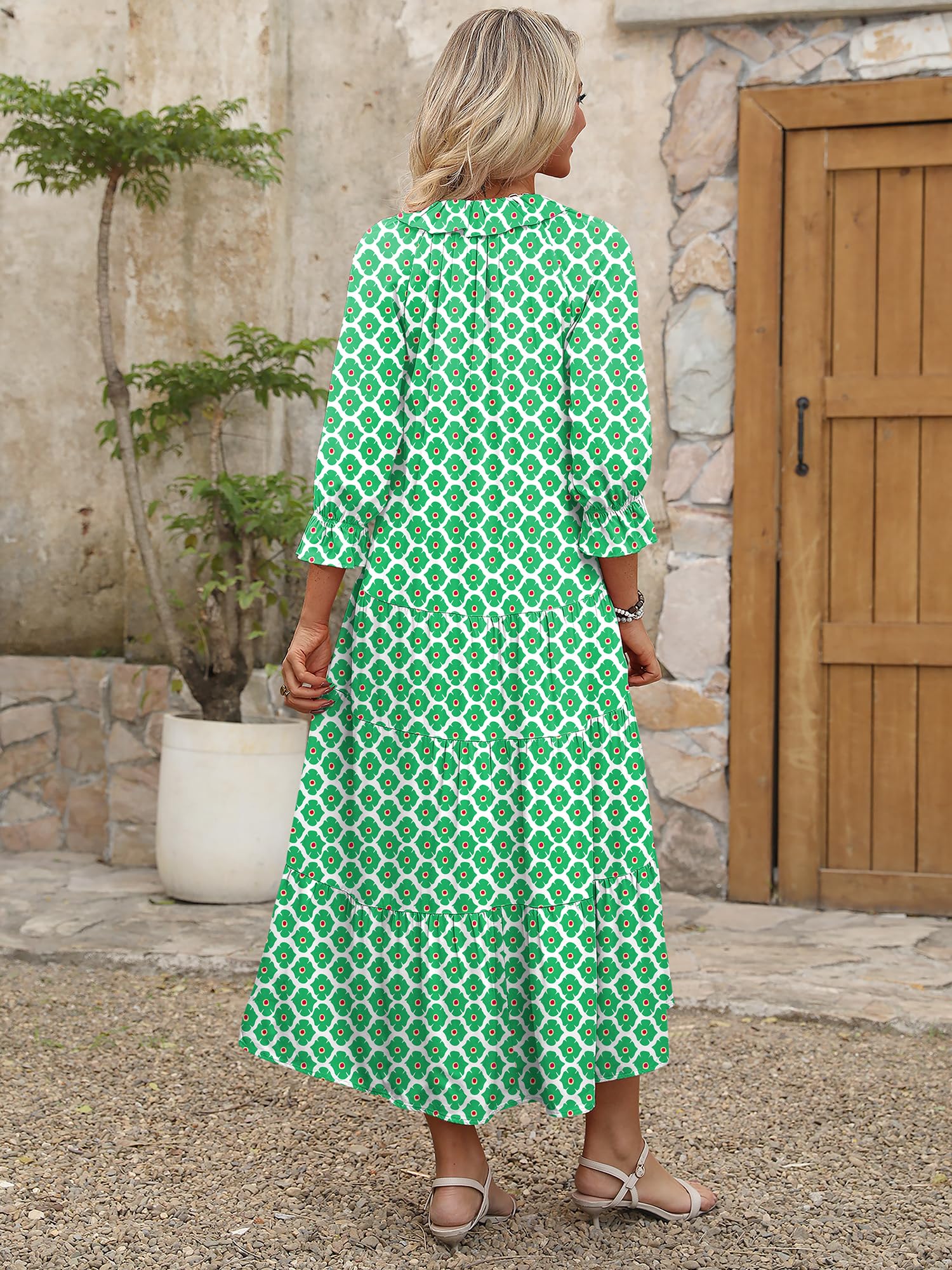 Foto 6 pulgar | Vestido Largo Anrabess De Verano Para Mujer, Estilo Bohemio, Playa, Casual - Venta Internacional.