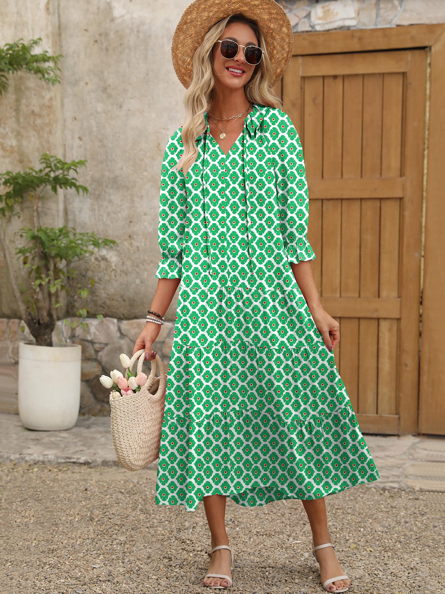 Foto 7 pulgar | Vestido Largo Anrabess De Verano Para Mujer, Estilo Bohemio, Playa, Casual - Venta Internacional.