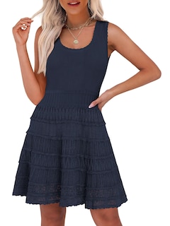 Foto 1 | Minivestido De Verano Anrabess Sin Mangas De Punto Sin Mangas Azul Marino - Venta Internacional.