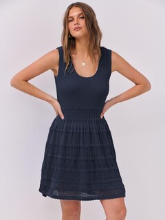 Foto 2 | Minivestido De Verano Anrabess Sin Mangas De Punto Sin Mangas Azul Marino - Venta Internacional.