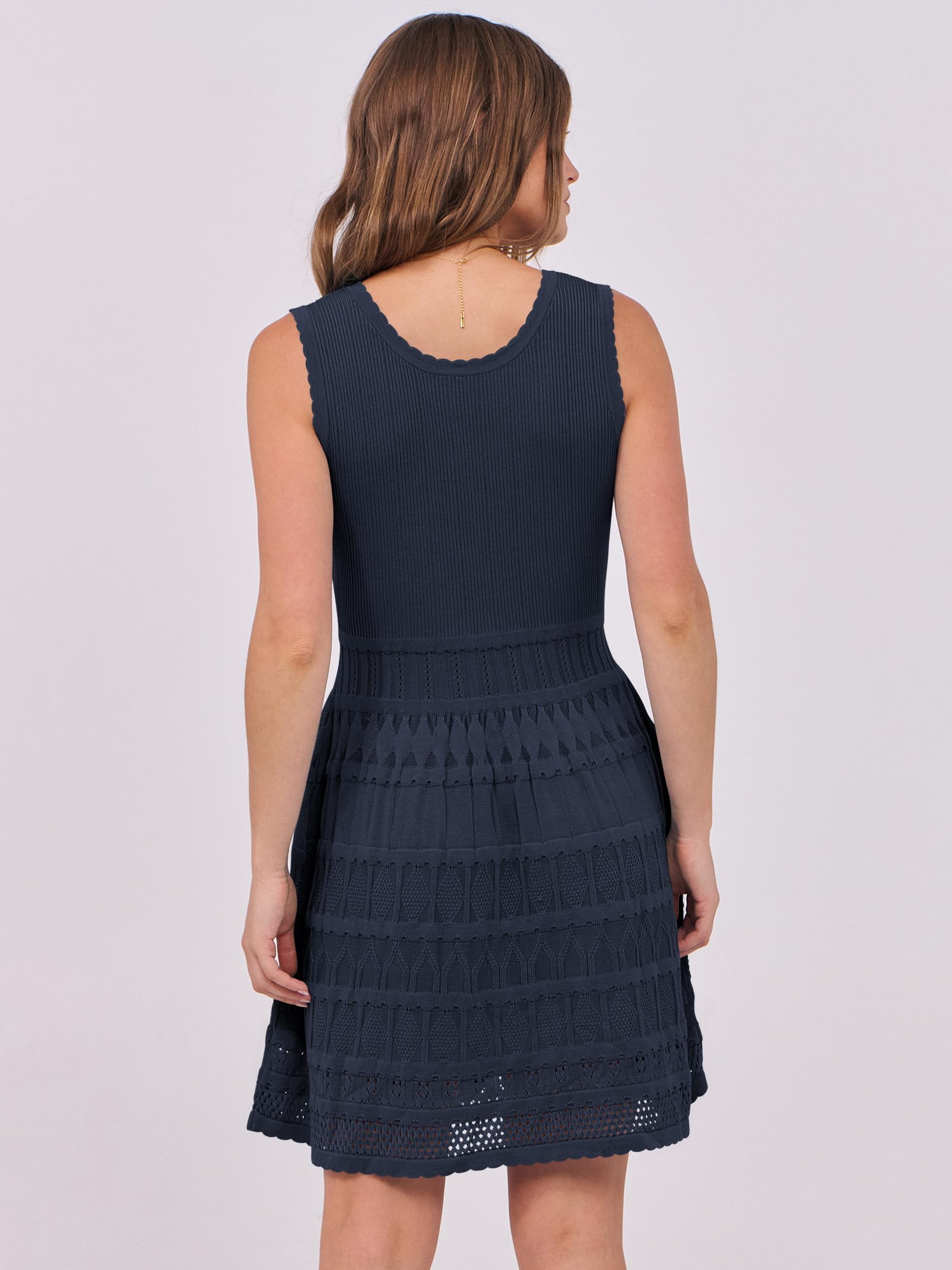 Foto 5 pulgar | Minivestido De Verano Anrabess Sin Mangas De Punto Sin Mangas Azul Marino - Venta Internacional.