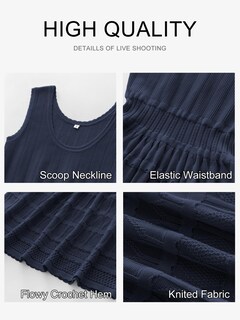 Foto 5 | Minivestido De Verano Anrabess Sin Mangas De Punto Sin Mangas Azul Marino - Venta Internacional.
