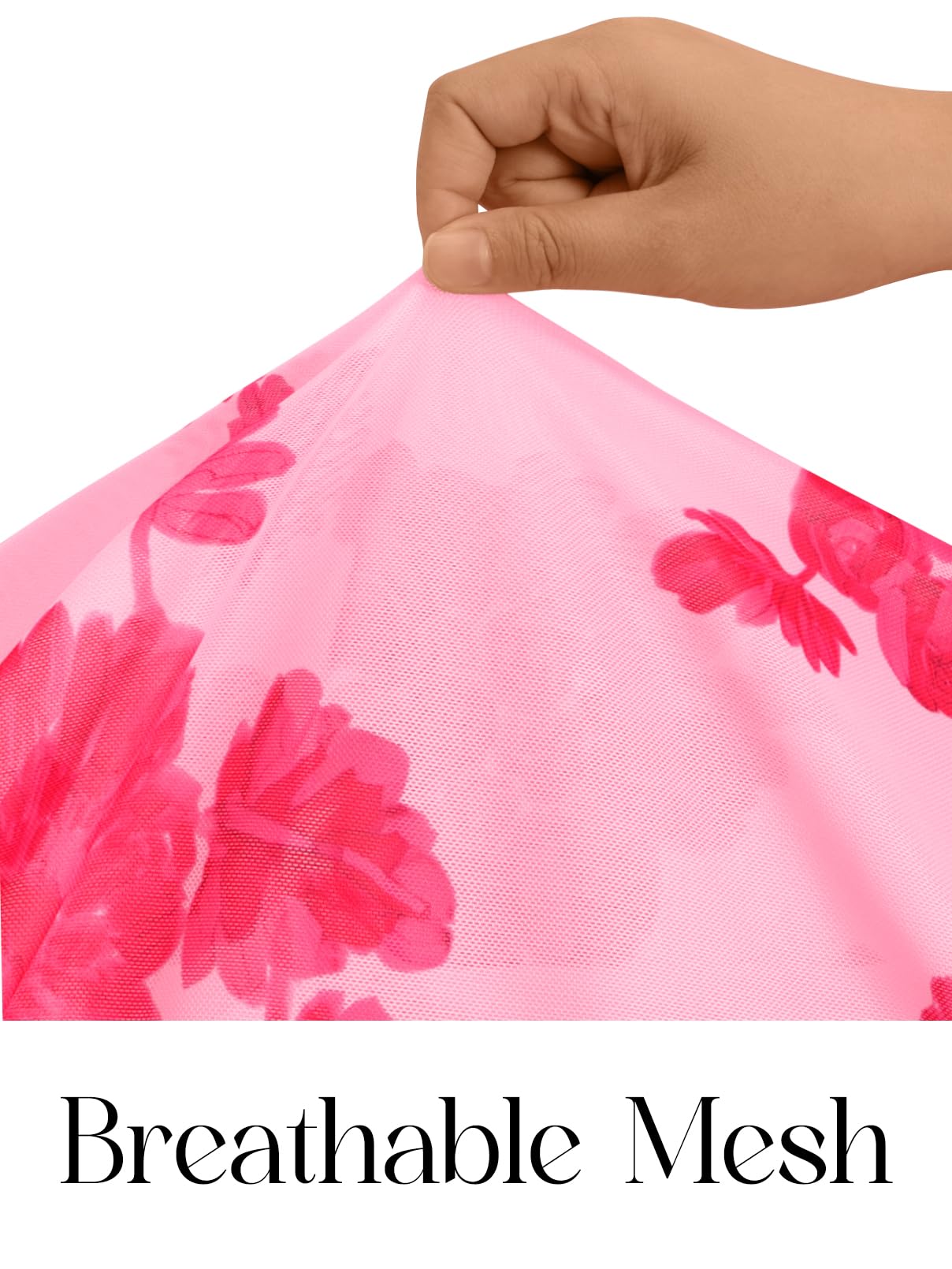 Foto 5 | Vestido Merokeety Ajustado Floral De Verano Para Mujer, Color Rosa Oscuro, Talla L - Venta Internacional.