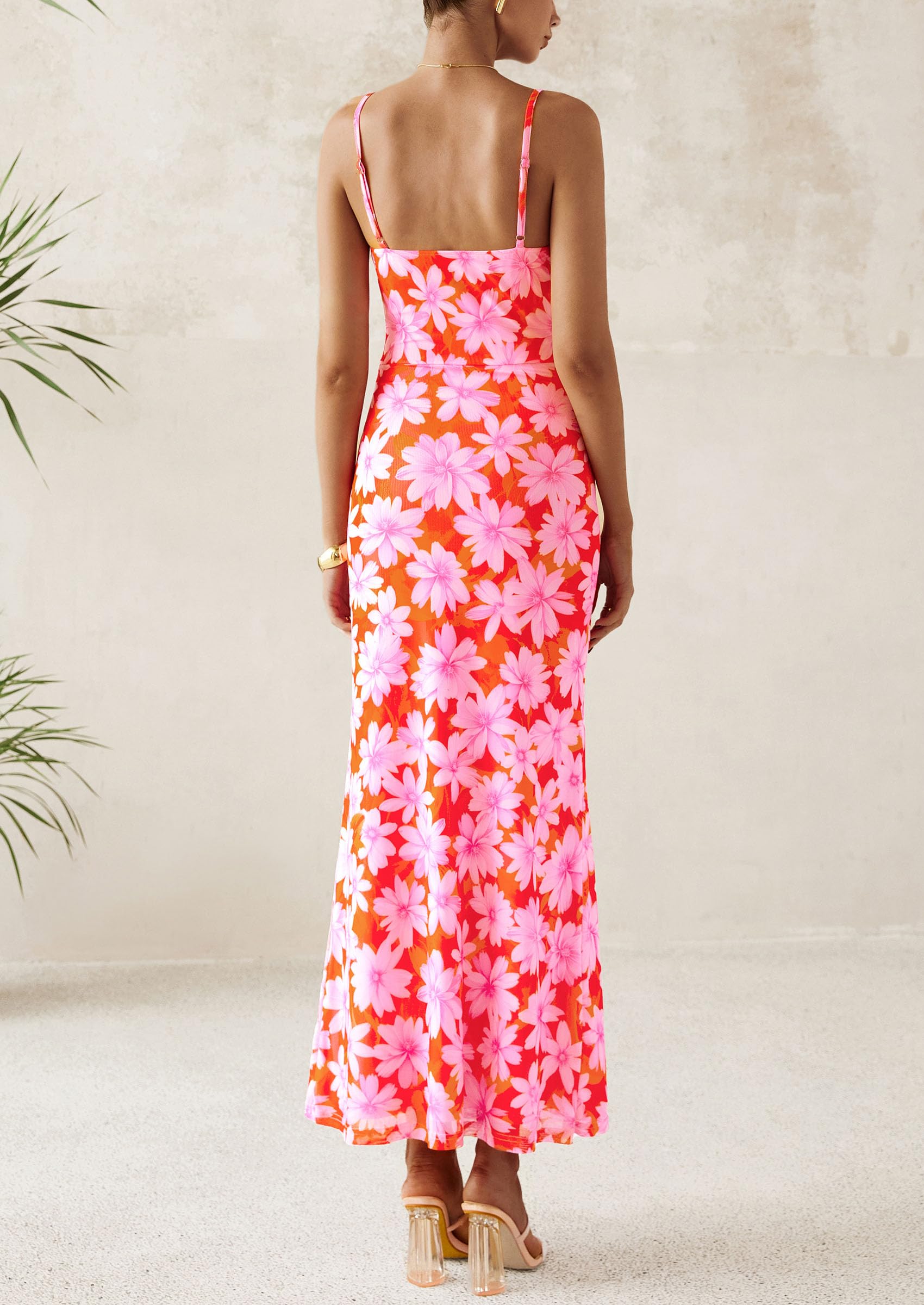 Foto 2 | Vestido Largo Prettygarden Para Mujer, Ajustado Con Estampado Floral, Verano 2025 - Venta Internacional.