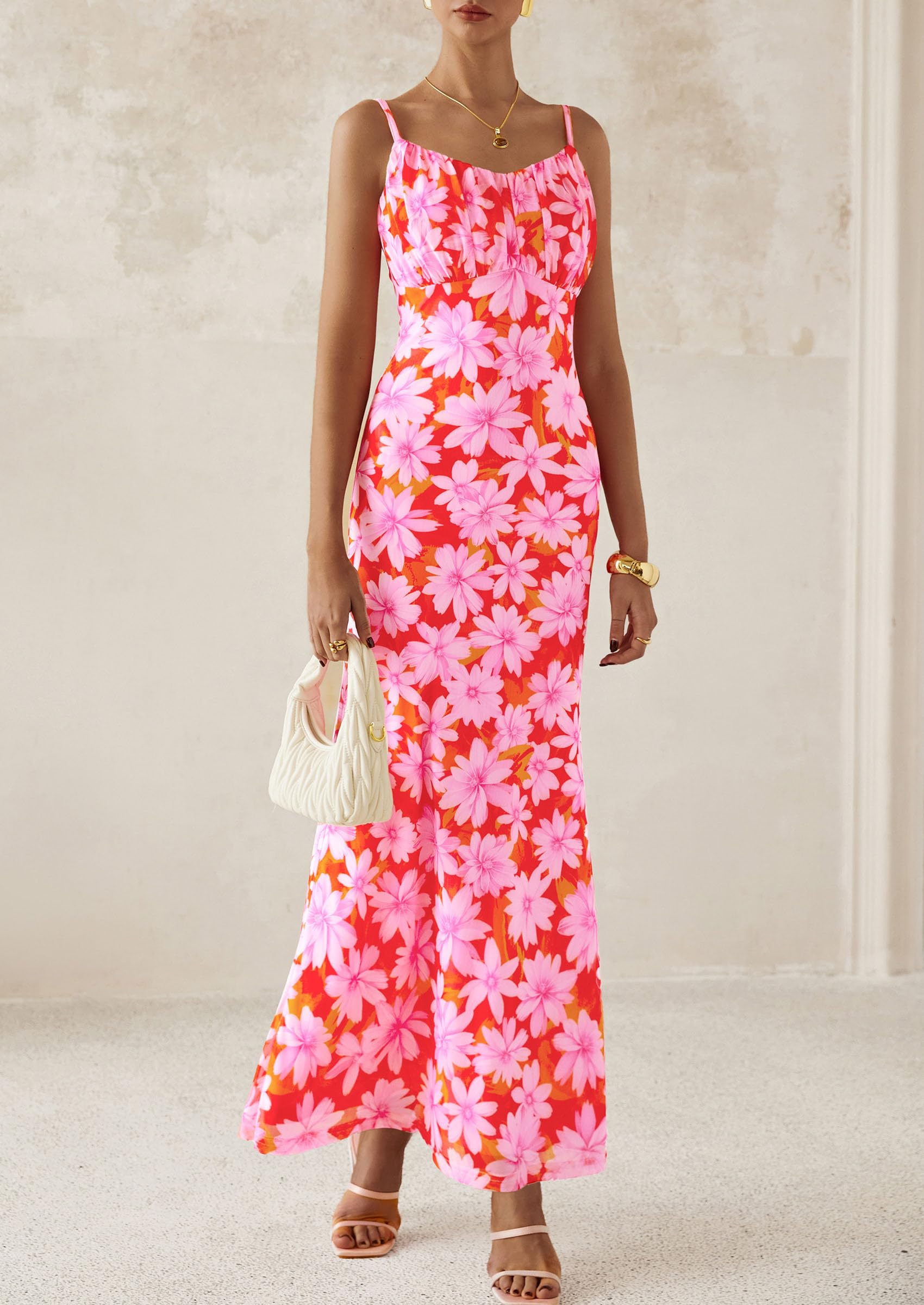 Foto 5 pulgar | Vestido Largo Prettygarden Para Mujer, Ajustado Con Estampado Floral, Verano 2025 - Venta Internacional.
