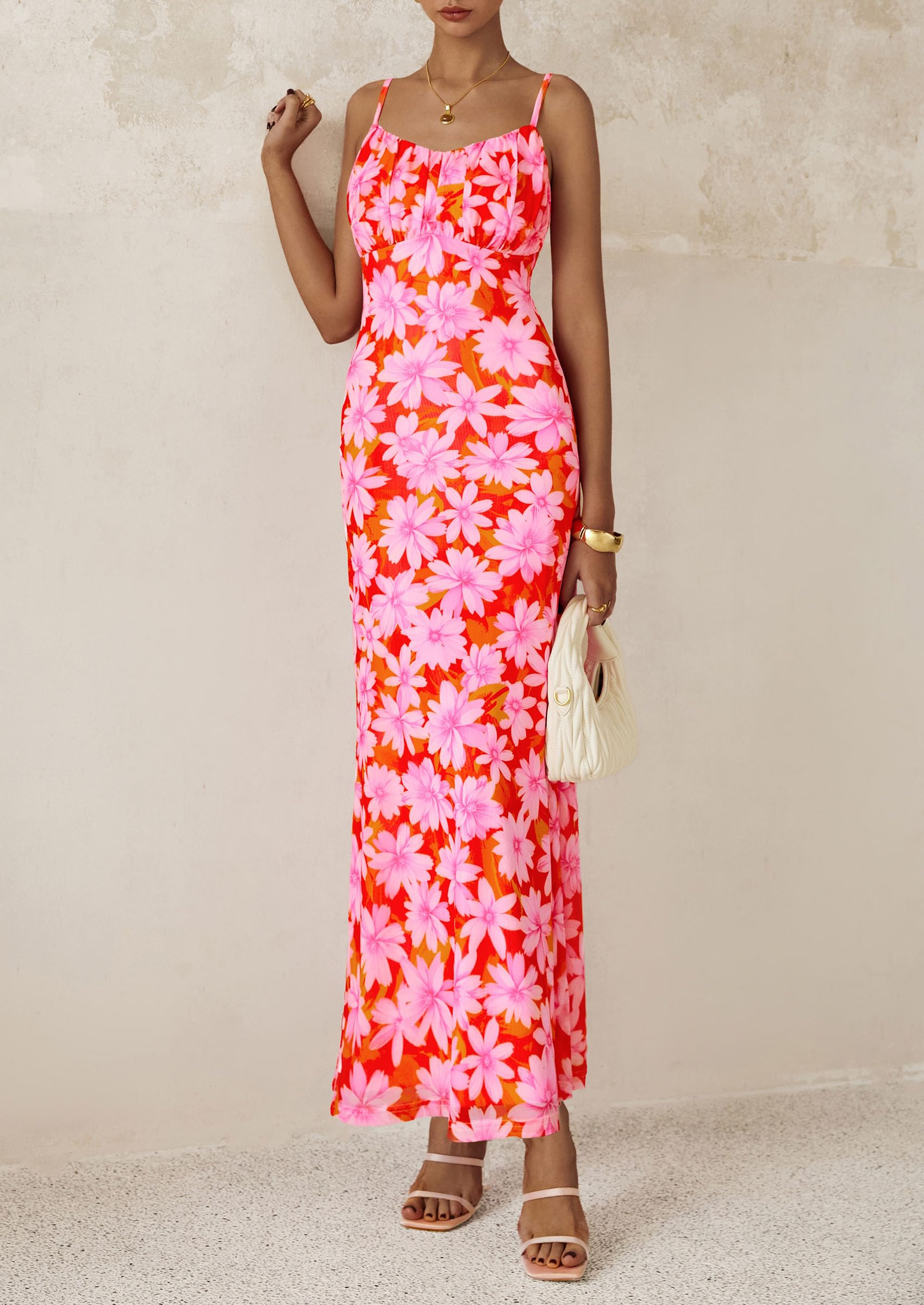 Foto 8 pulgar | Vestido Largo Prettygarden Para Mujer, Ajustado Con Estampado Floral, Verano 2025 - Venta Internacional.