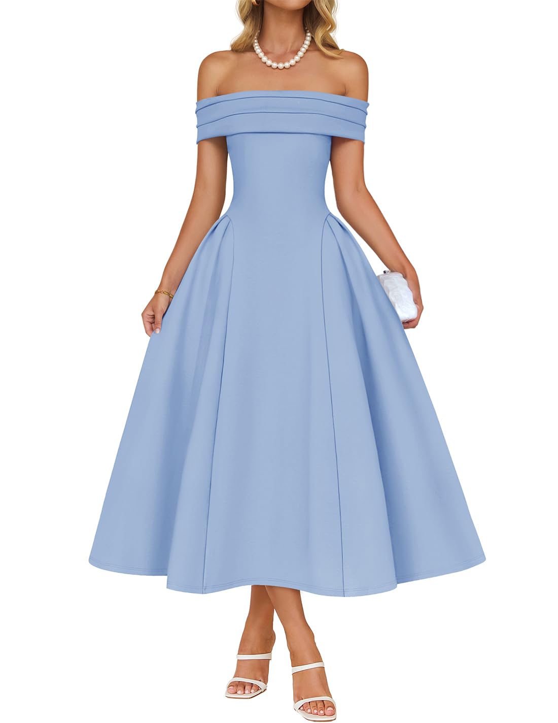 Foto 1 | Vestido De Cóctel Zesica Elegant Con Hombros Descubiertos A Line Blue Xl - Venta Internacional.